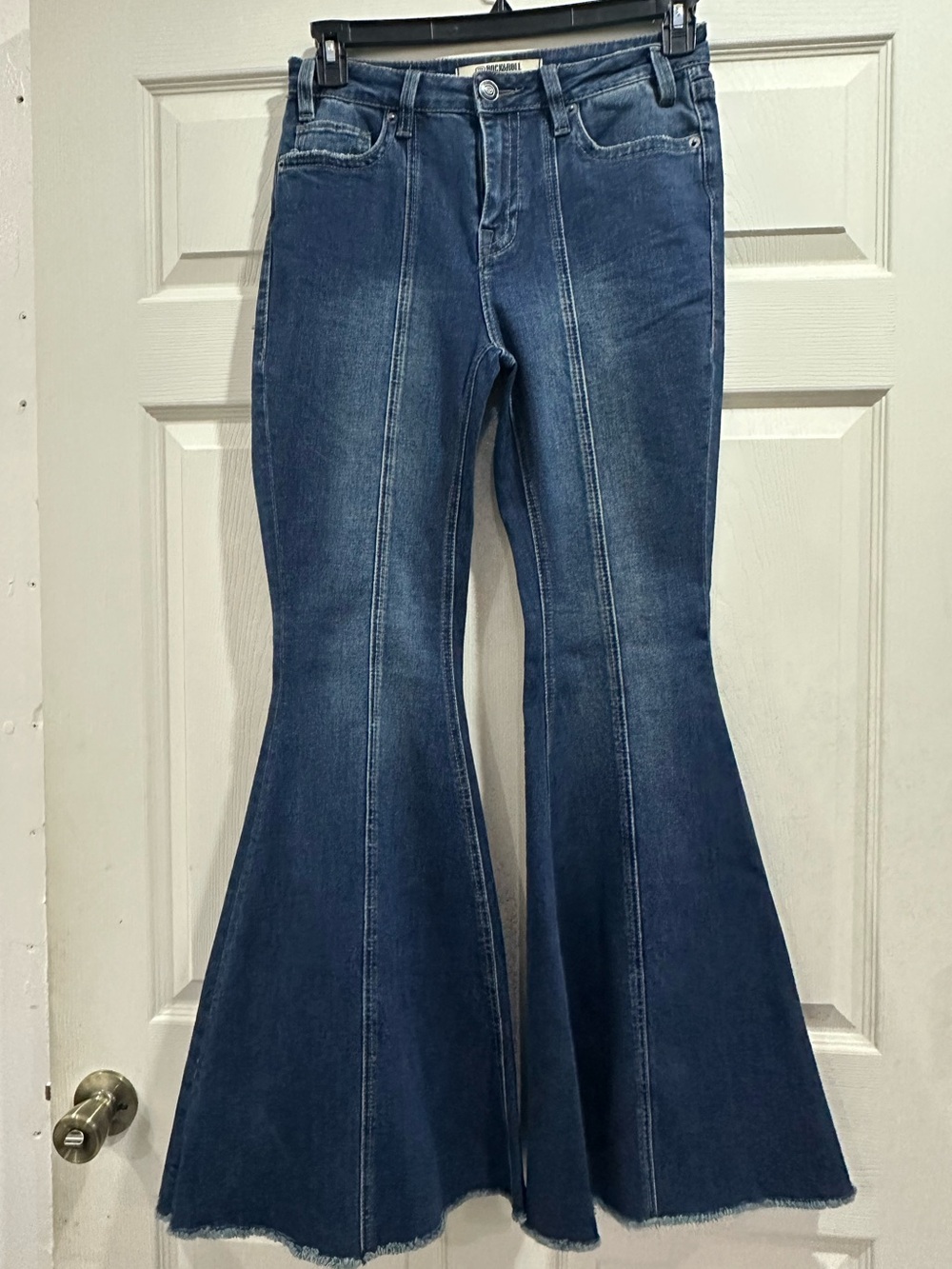 Dark Blue High-Rise Flare Jeans - Rock & Roll